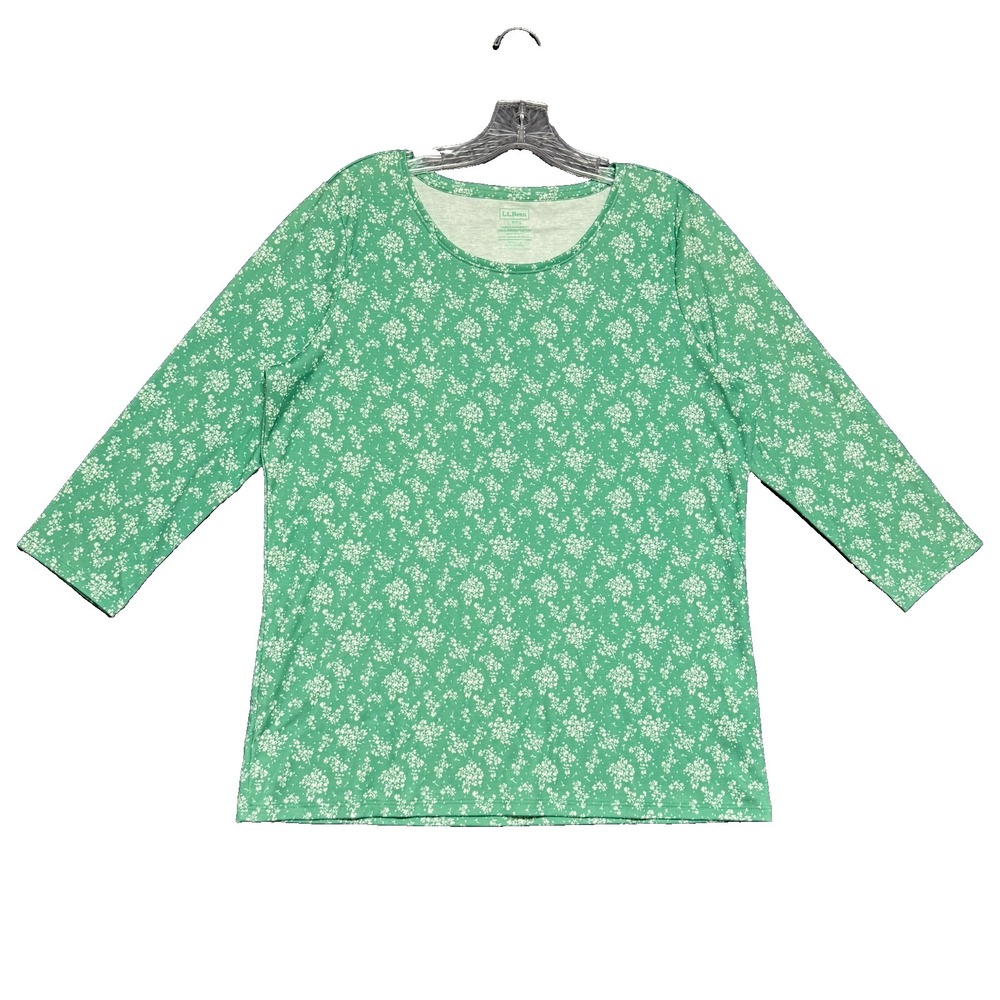 LL Bean Top Womens L Floral Cottagecore Coastal Grandma Prairie Casual Classic - Picture 1 of 8
